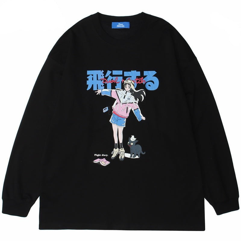 'Dual Match' Printed Japanese Streetwear Sweatshirt - Kaitama