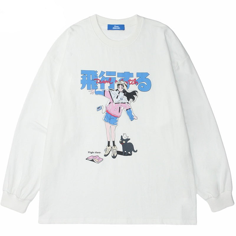 'Dual Match' Printed Japanese Streetwear Sweatshirt - Kaitama