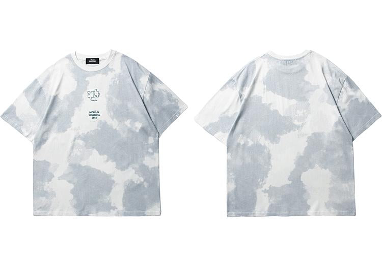 Jigsaw Tie Dye Japanese Streetwear T-Shirt
