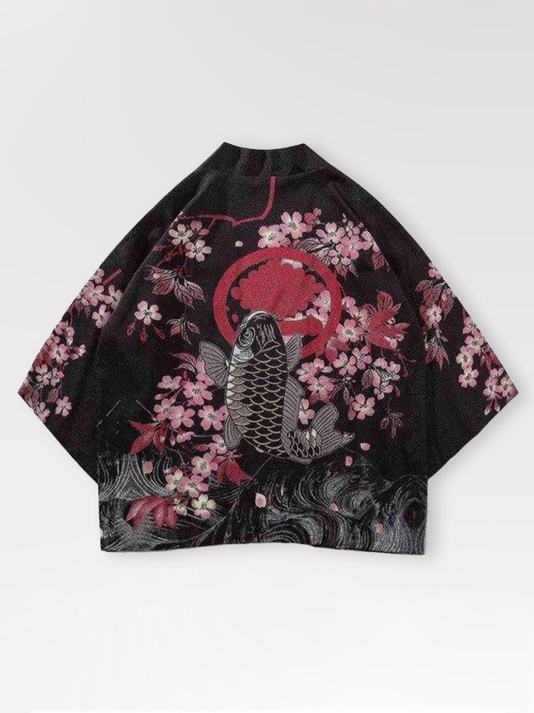 Flower x Fish Japanese Kimono