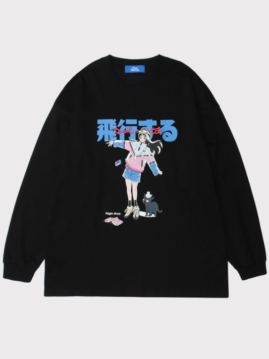 'Dual Match' Printed Japanese Streetwear Sweatshirt